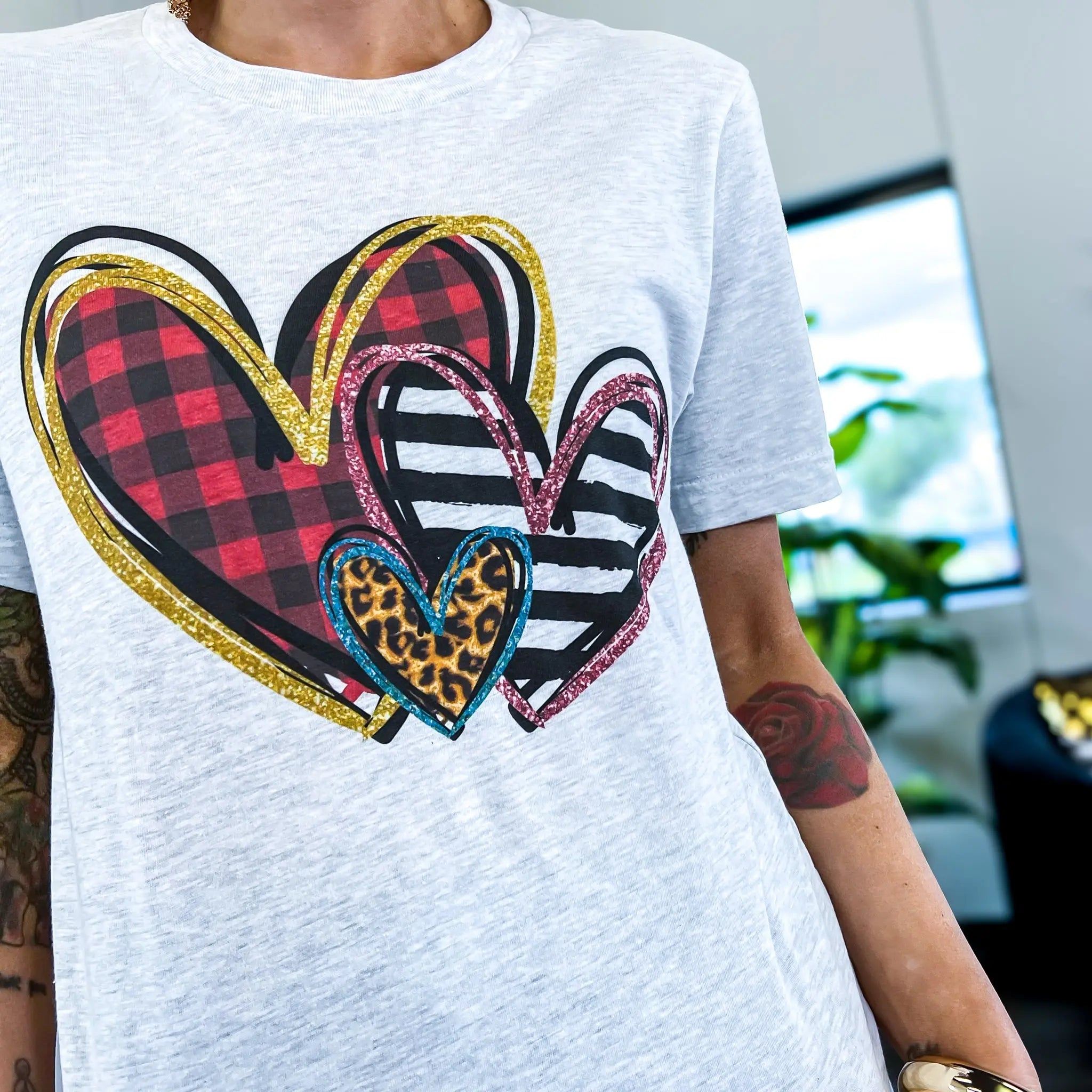 Hearts Valentines Graphic Tee sold by ZZs product image thumbnail 3