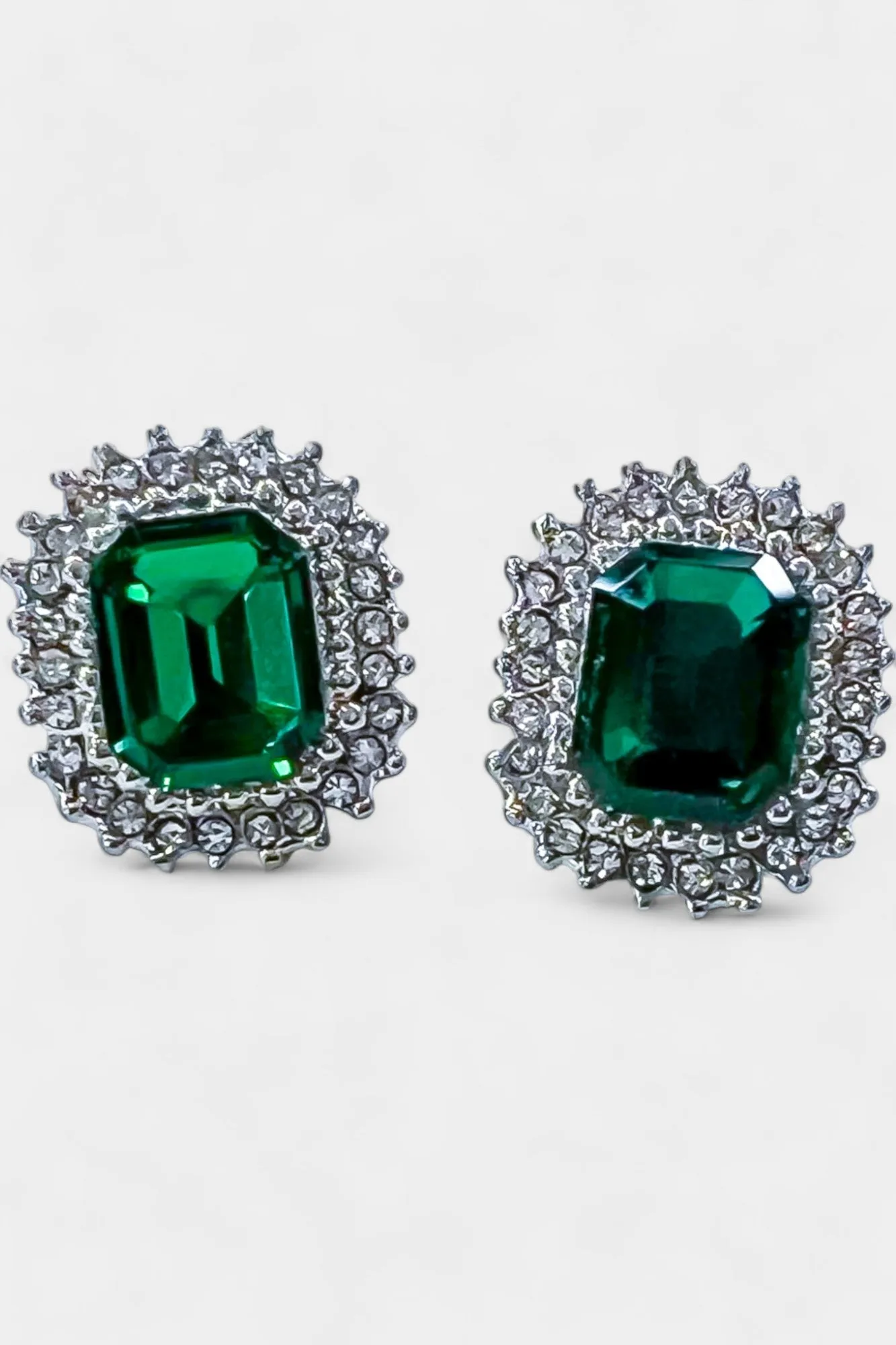 Green Rhinestone Stud Earrings sold by ZZs product image thumbnail 2