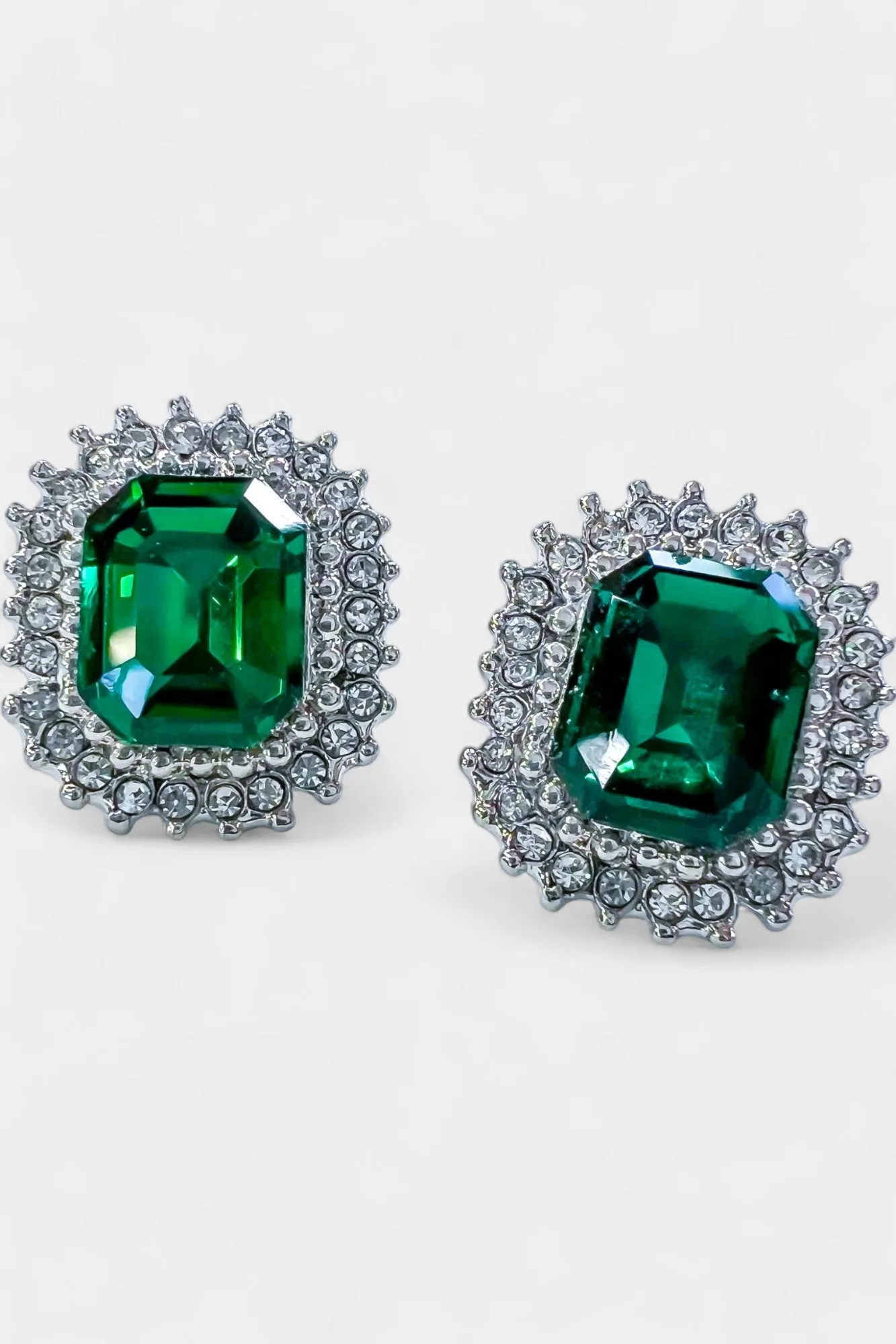 Green Rhinestone Stud Earrings sold by ZZs product image thumbnail 3