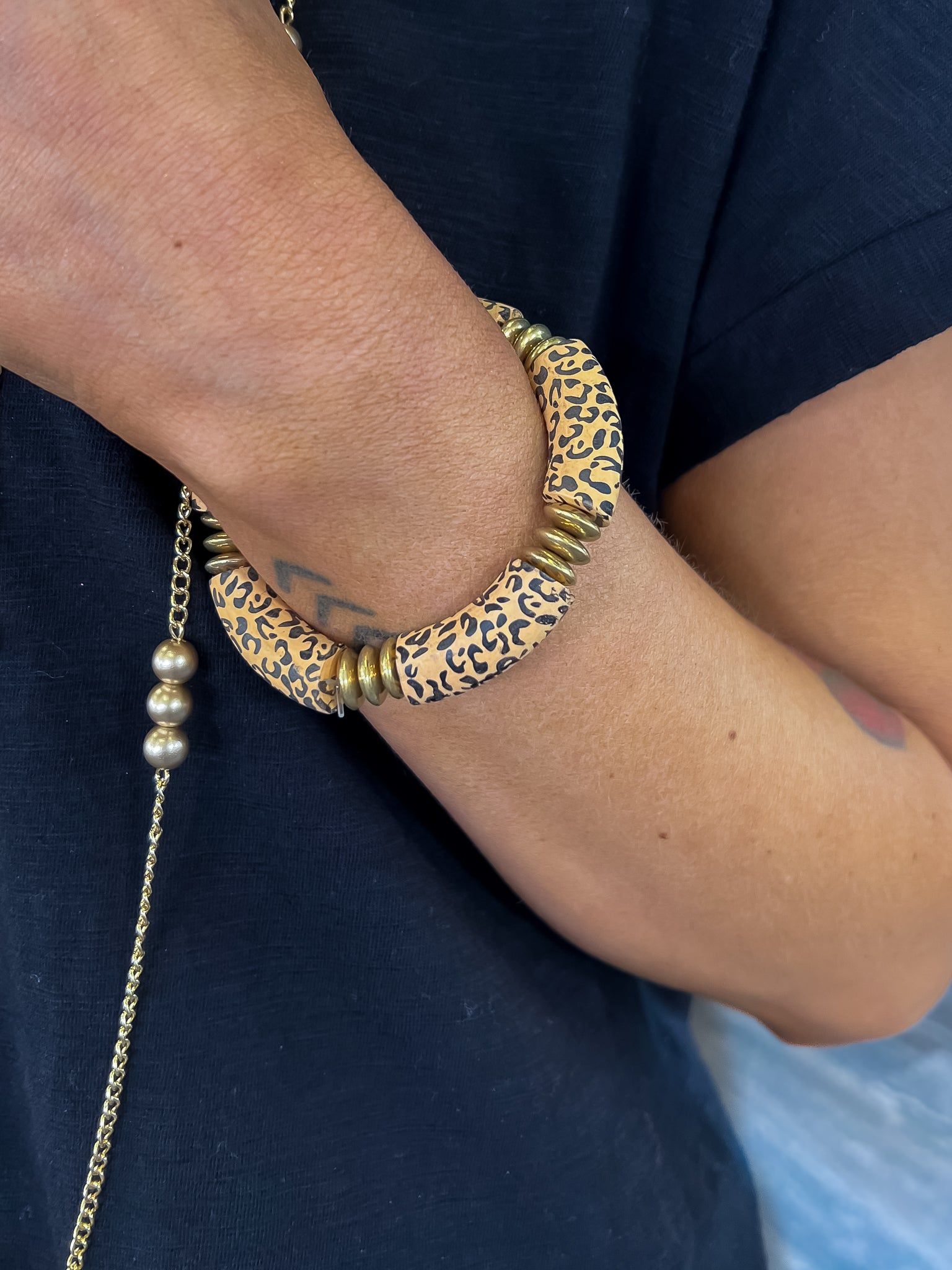 Wood Stretch Bracelet | Leopard sold by ZZs product image thumbnail 5