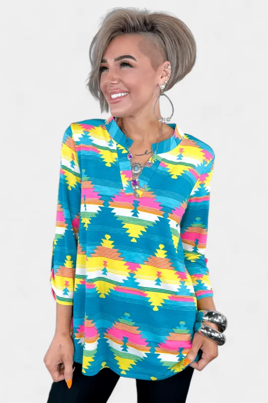 Aqua Southwest Lizzy Top sold by ZZs