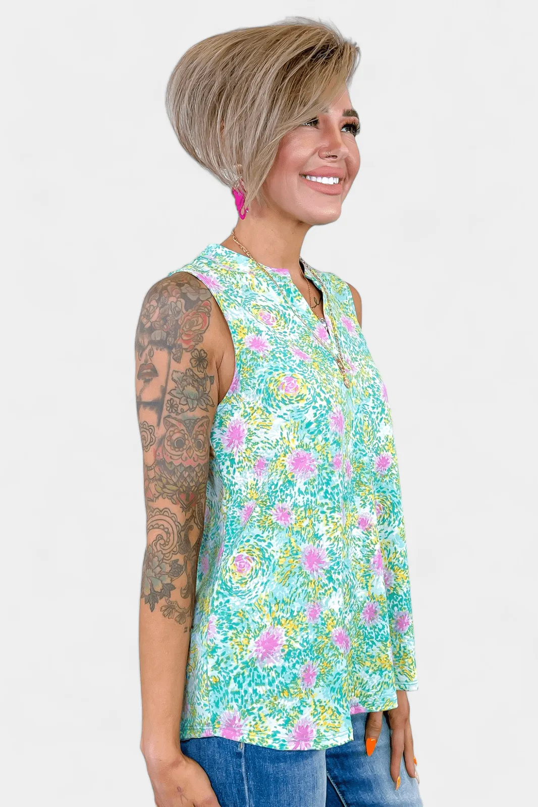 Mint Abstract Lizzy Tank Top sold by ZZs product image thumbnail 3