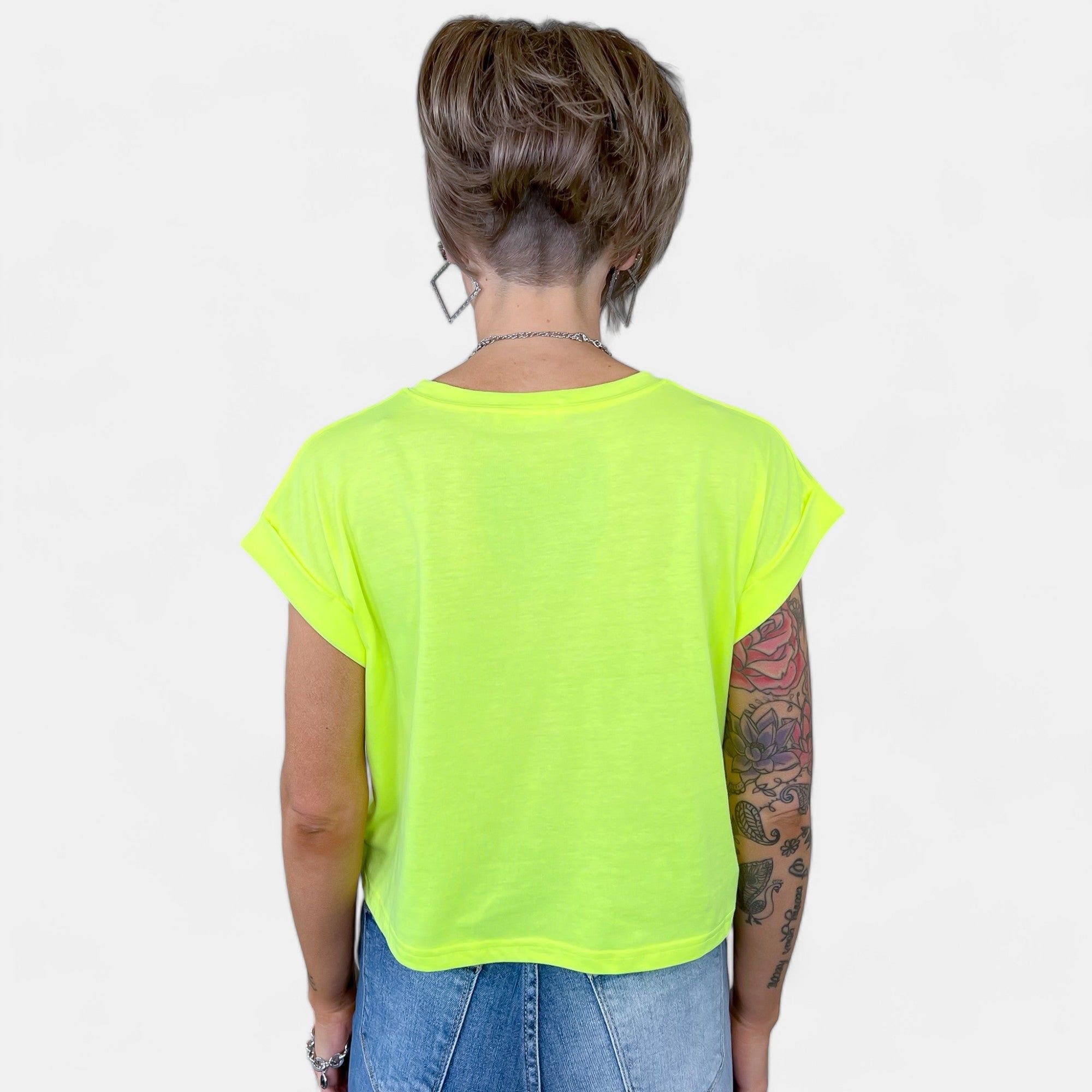 Neon Green Short Sleeve Crop Top sold by ZZs product image thumbnail 5