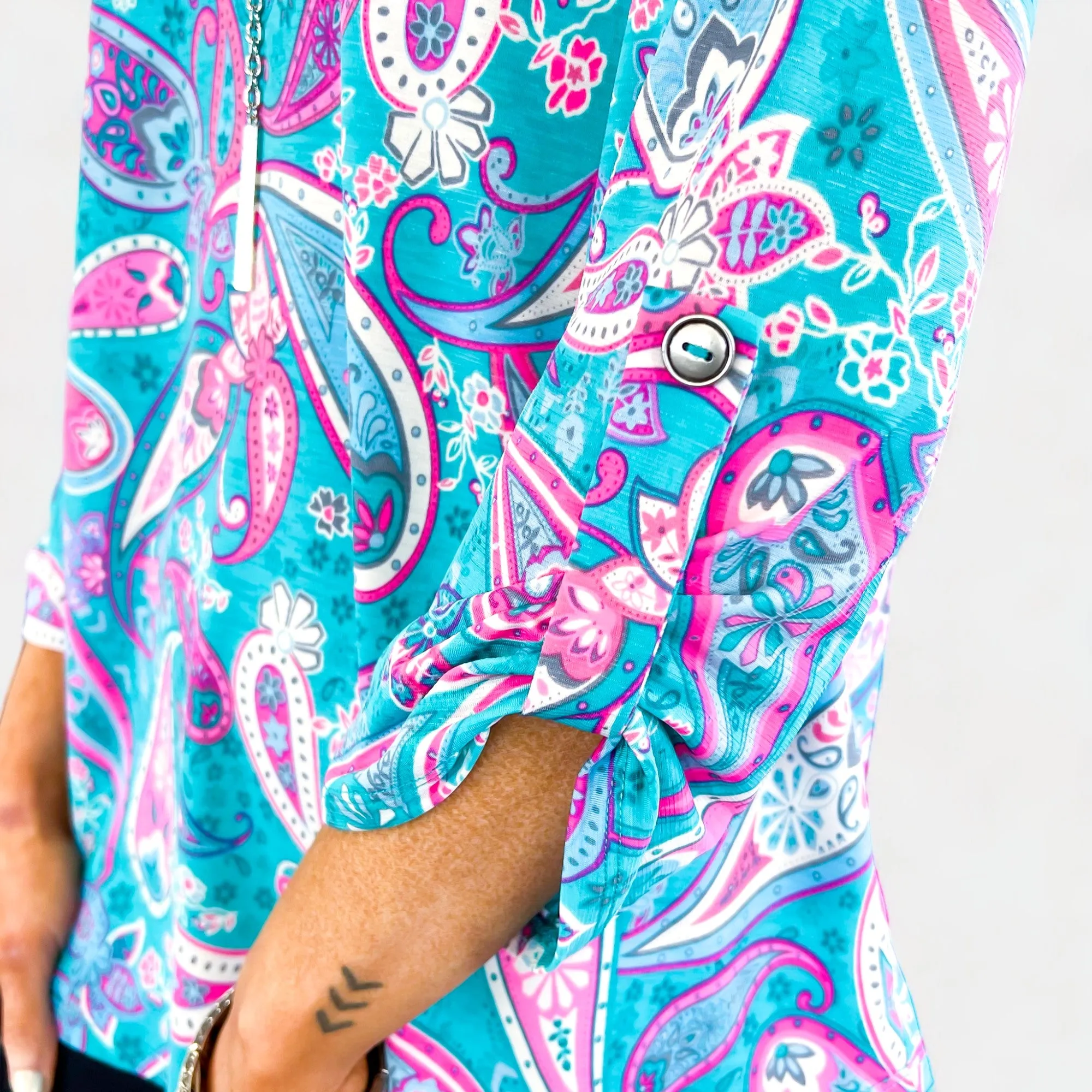 Aqua Paisley Lizzy Top sold by ZZs product image thumbnail 4