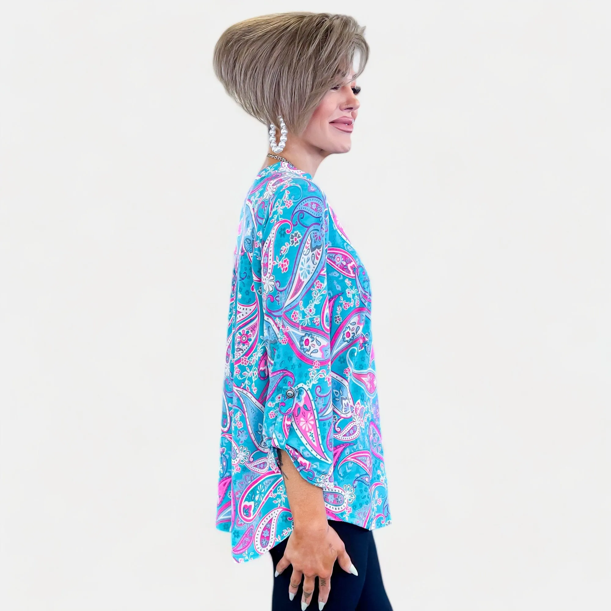 Aqua Paisley Lizzy Top sold by ZZs product image thumbnail 5