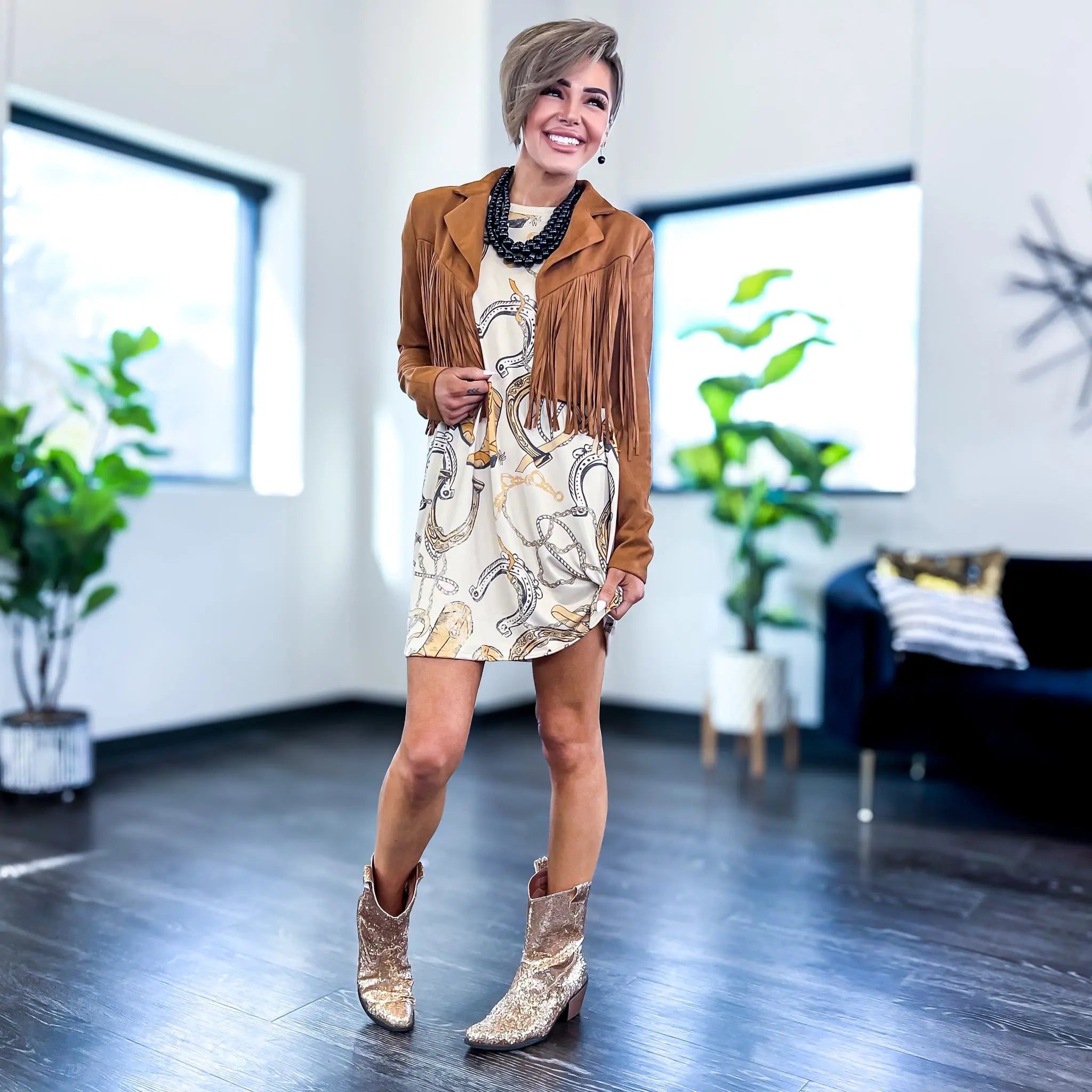 Western One Size Silky Jersey Dress sold by ZZs product image thumbnail 2