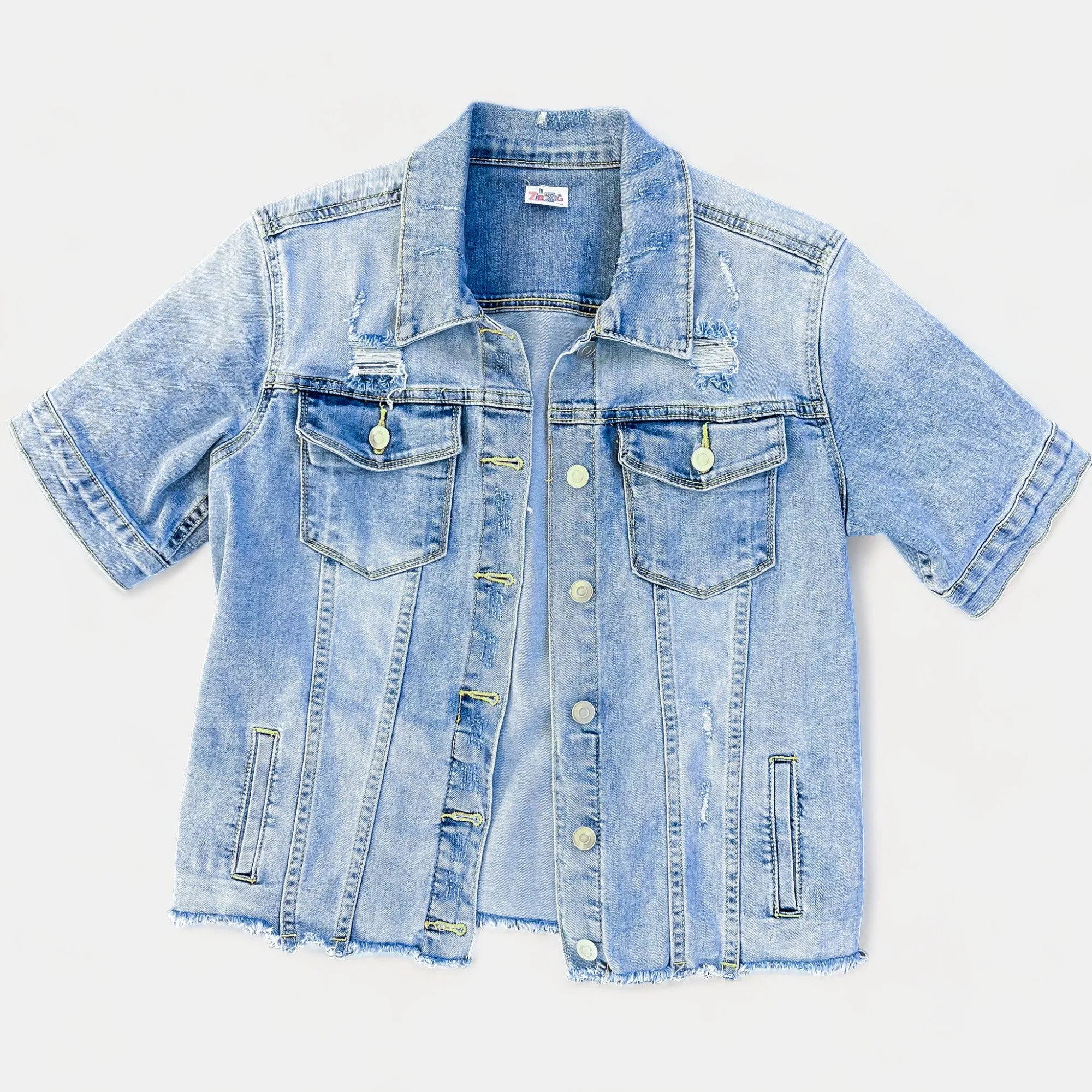 Short Sleeve Denim Jacket sold by ZZs product image thumbnail 3