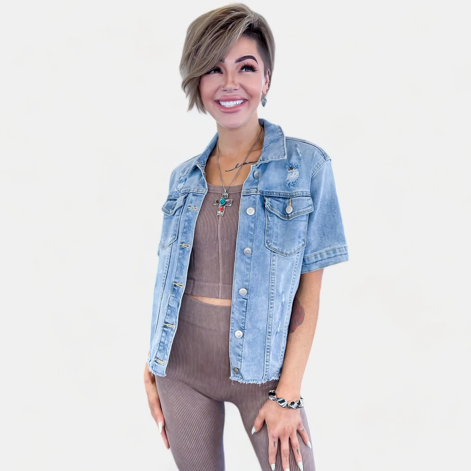 Short Sleeve Denim Jacket sold by ZZs