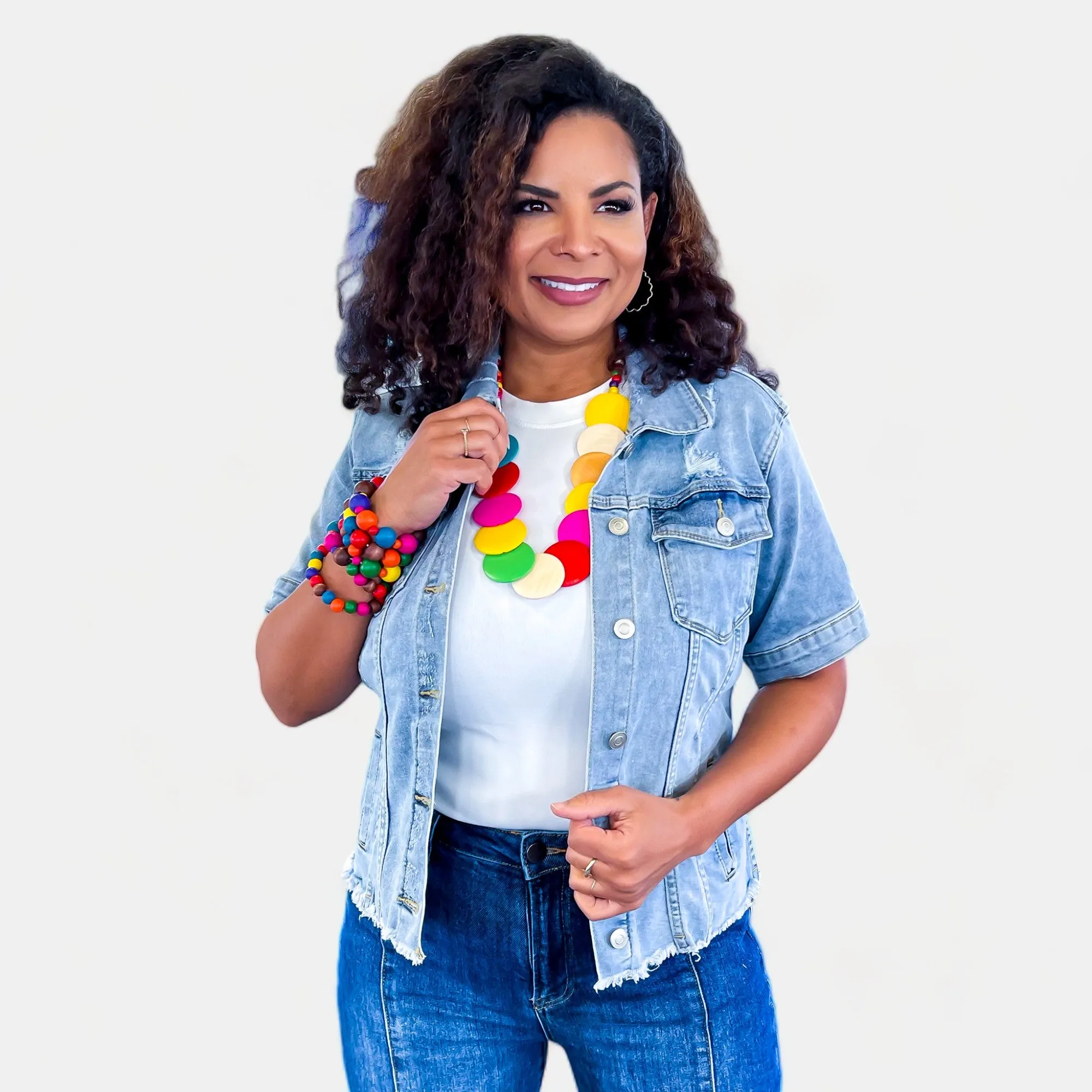 Short Sleeve Denim Jacket sold by ZZs product image thumbnail 5