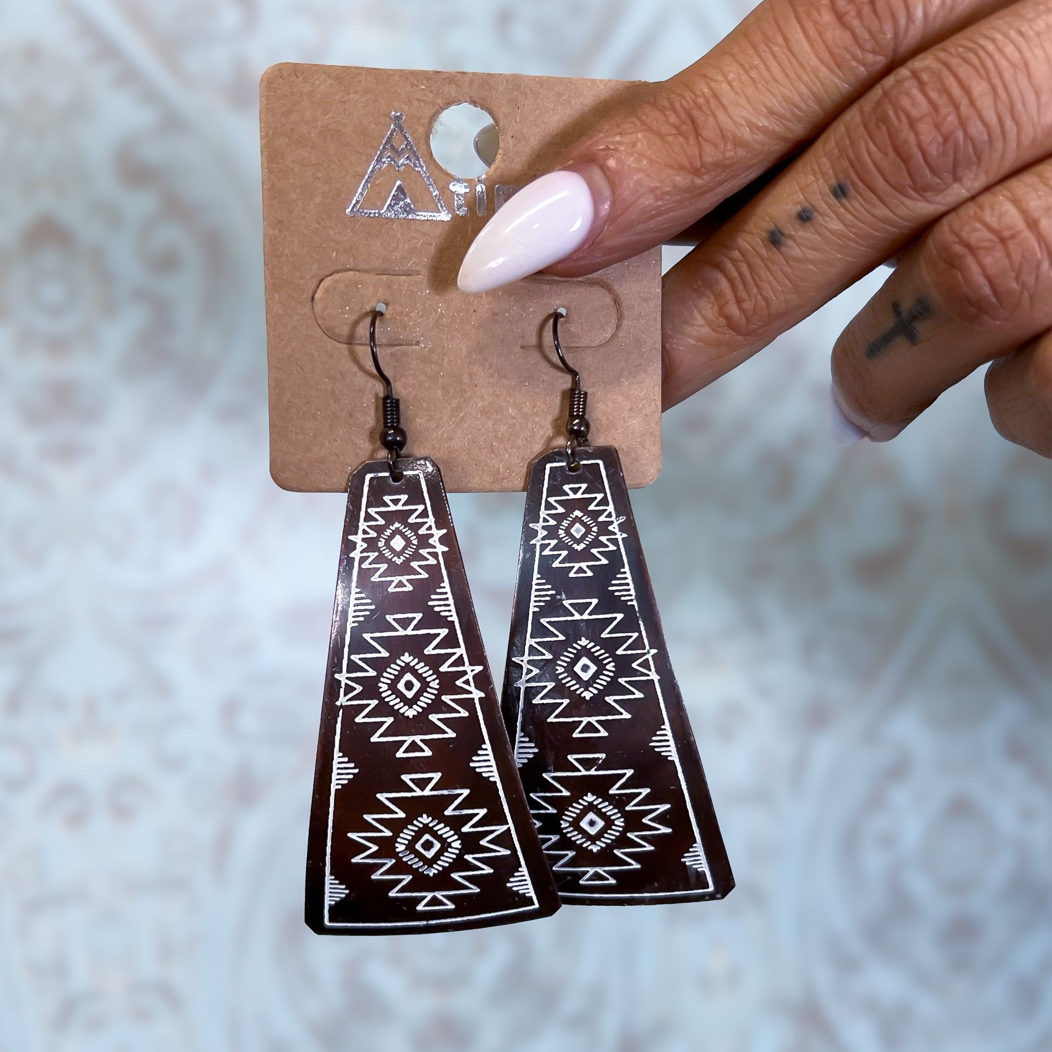 Western Aztec Trapezoid Earrings sold by ZZs