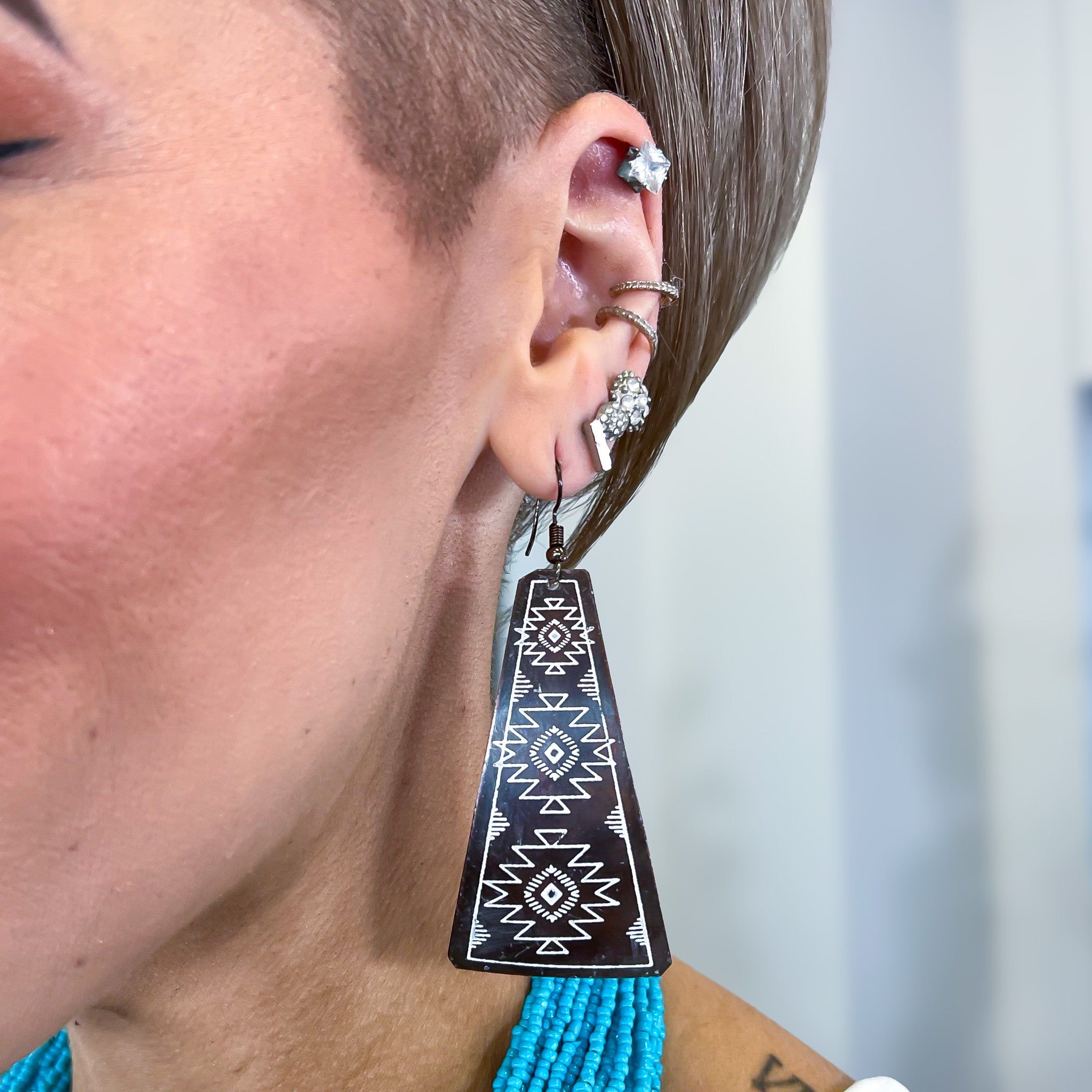 Western Aztec Trapezoid Earrings sold by ZZs product image thumbnail 2