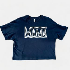 Black Checkered Mama Graphic T-Shirt sold by ZZs