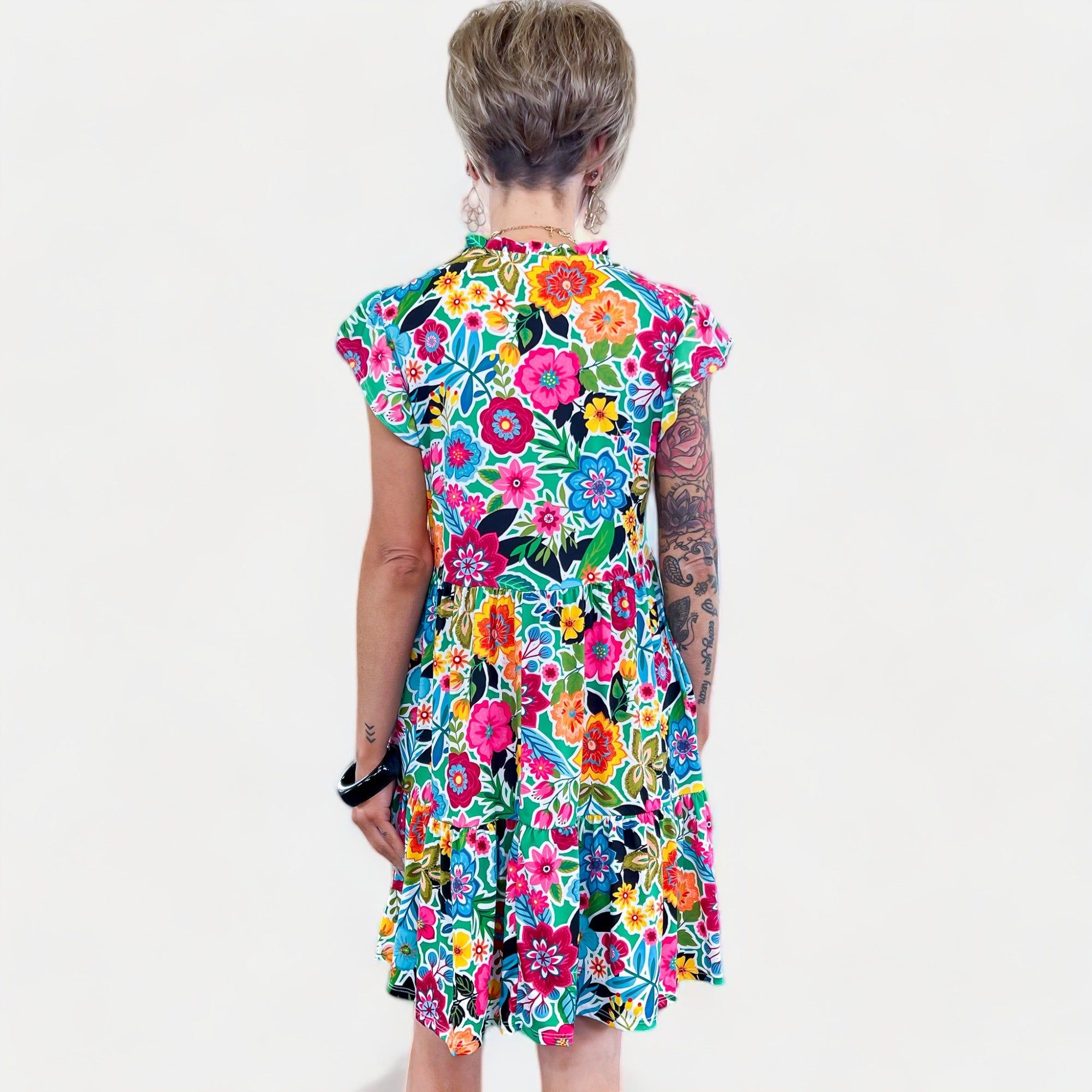 Multi Floral Ruffle Dress sold by ZZs product image thumbnail 5