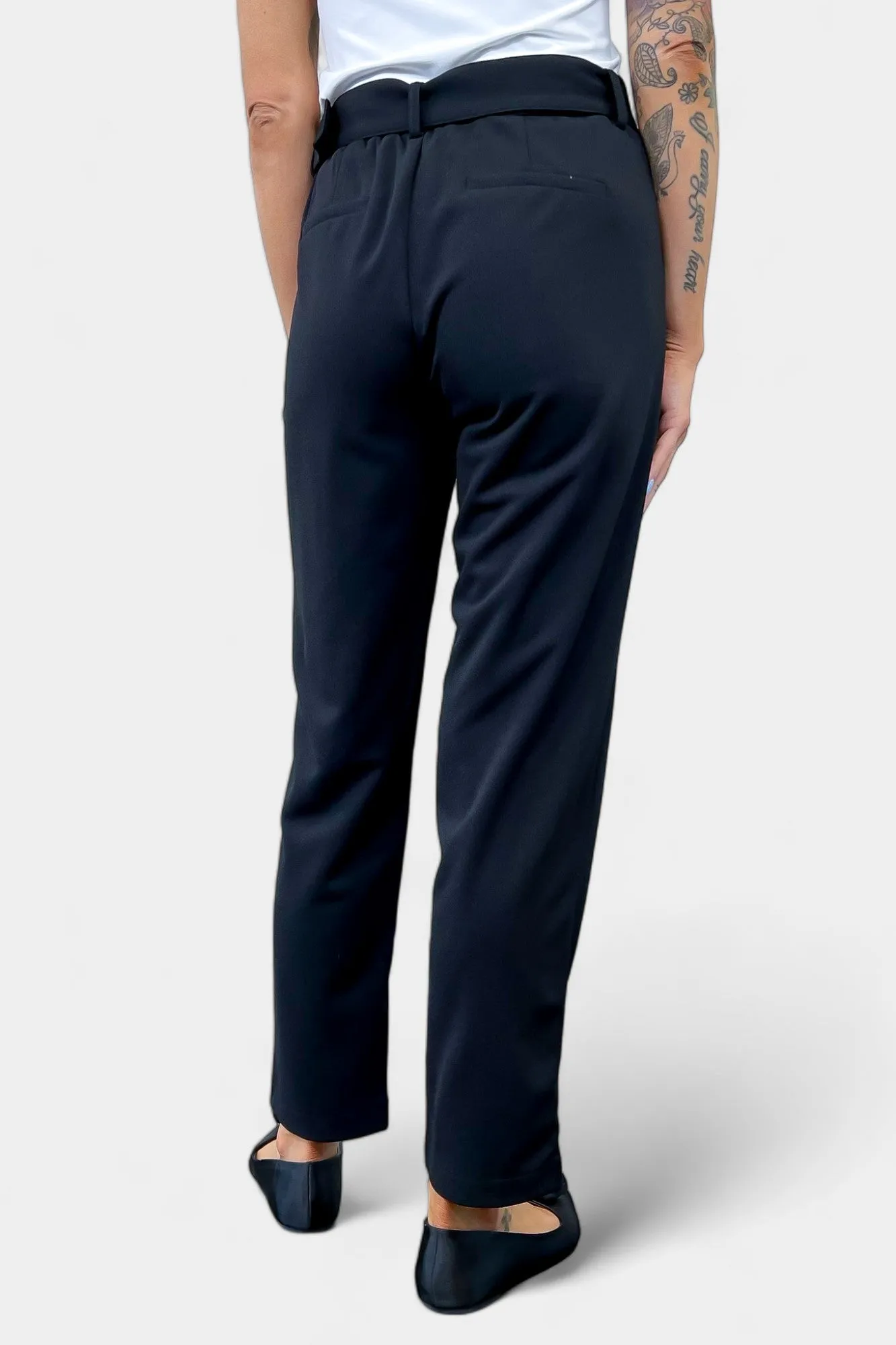 Black Belted Stretch Pants sold by ZZs product image thumbnail 4