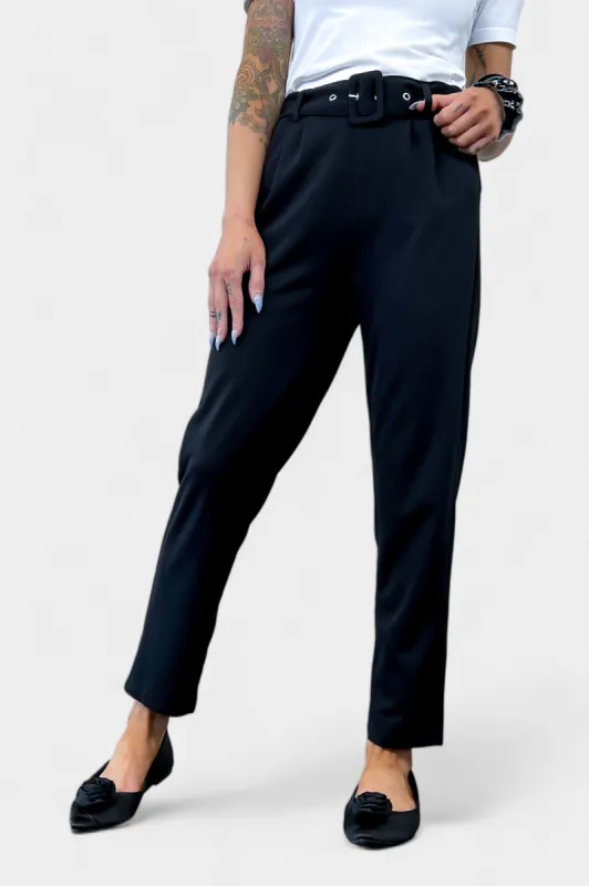Black Belted Stretch Pants sold by ZZs