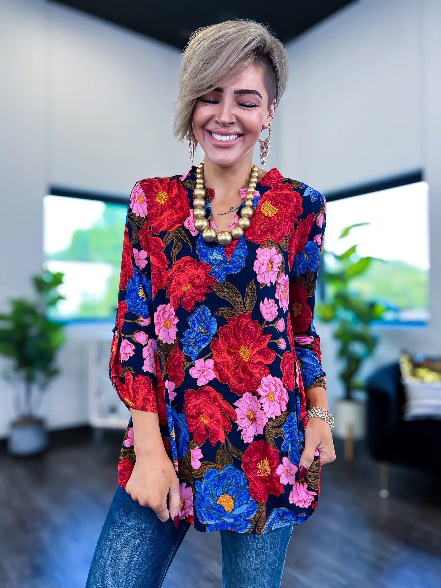 Red Floral Lizzy Top sold by ZZs product image thumbnail 5