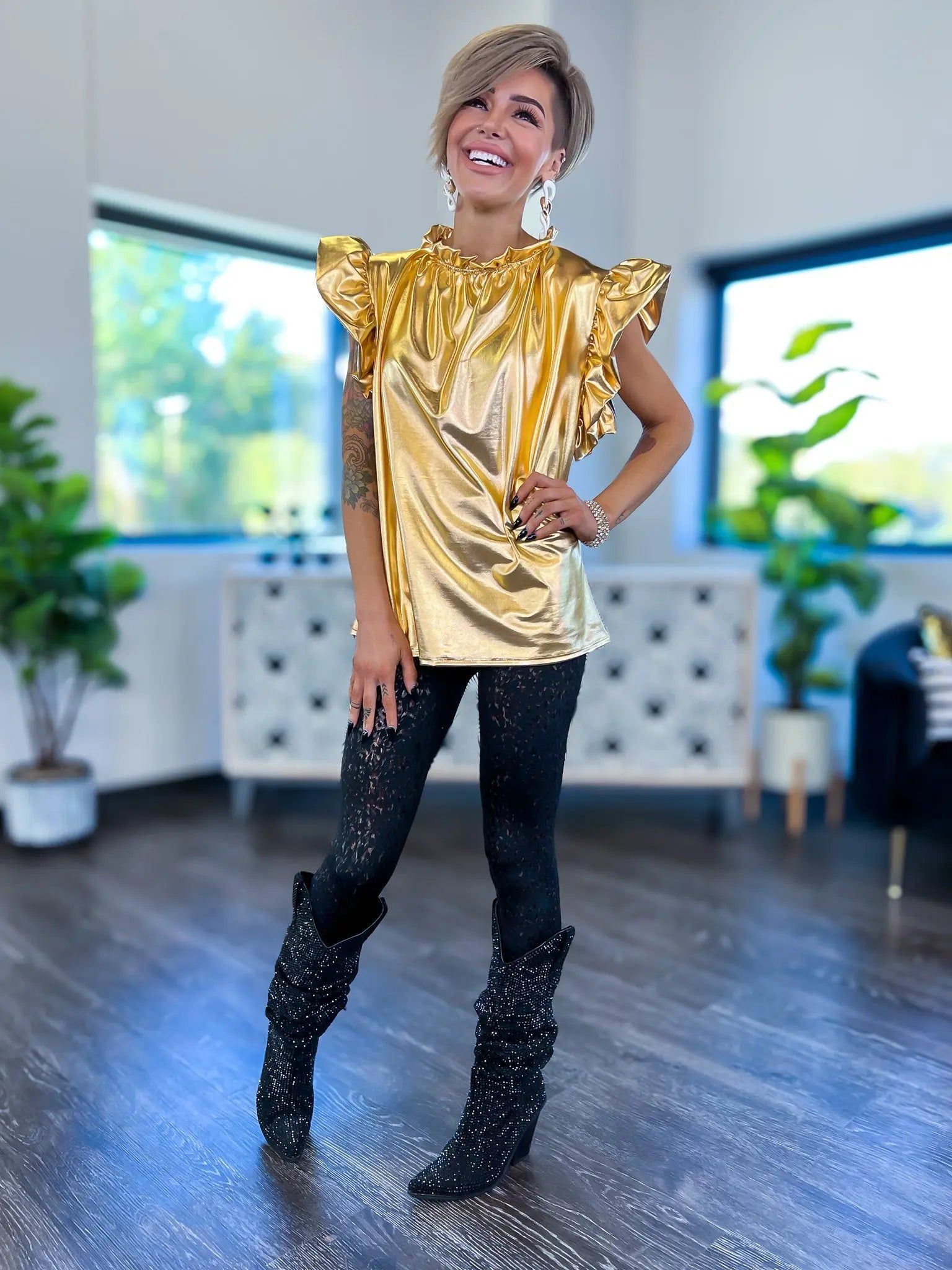 Metallic Cheetah Fleece Leggings sold by ZZs product image thumbnail 12