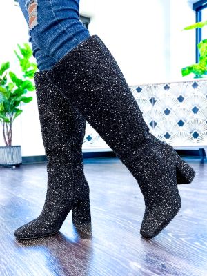 Yolo Boots | Black Glitter sold by ZZs