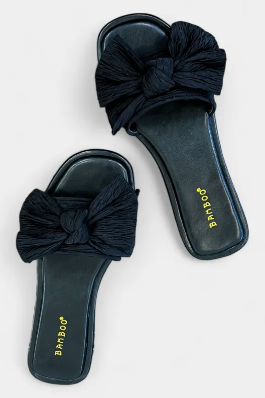 Black Bow Flat Sandals sold by ZZs