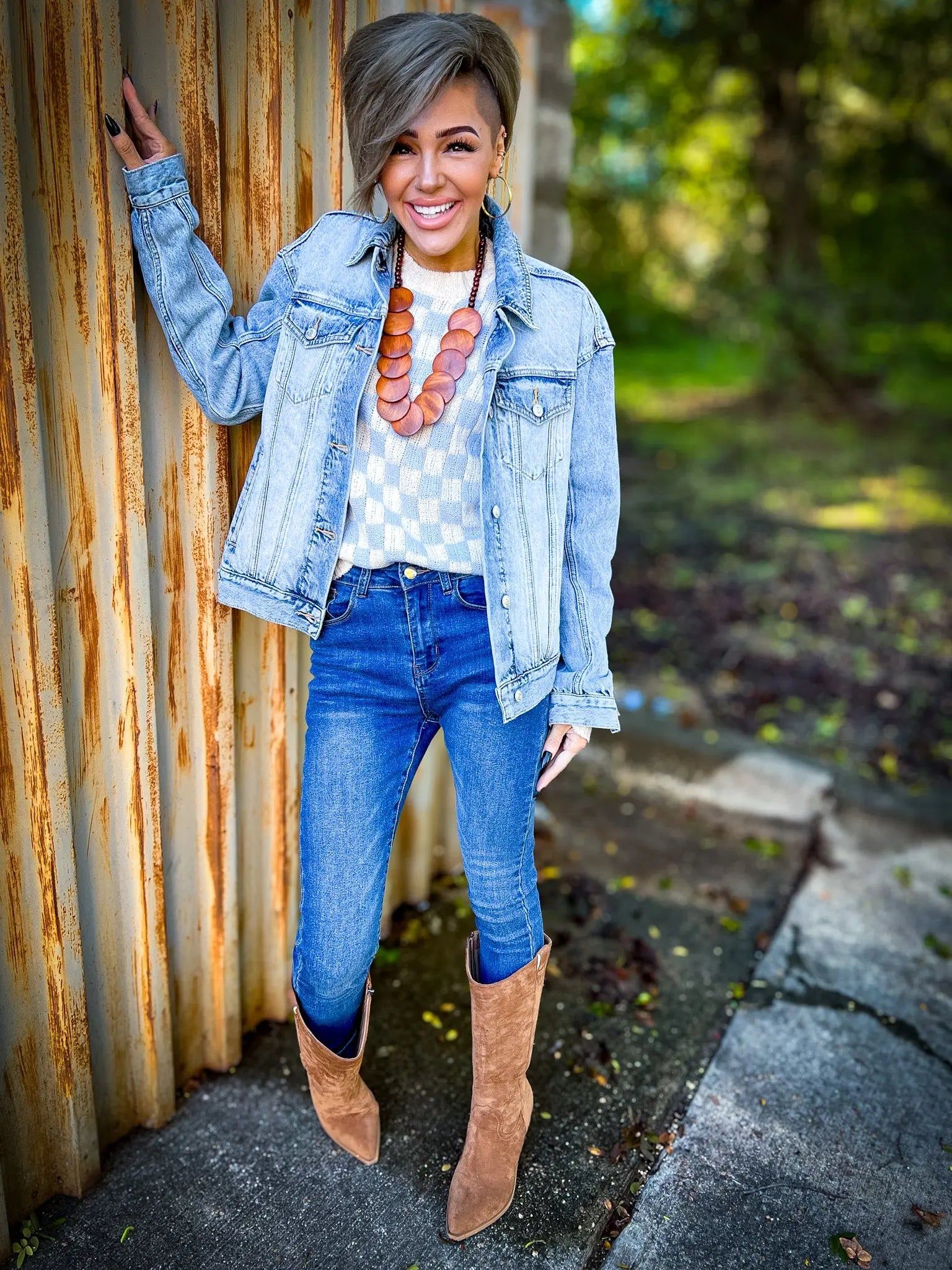 Blue Annalise Checkered Sweater sold by ZZs product image thumbnail 4