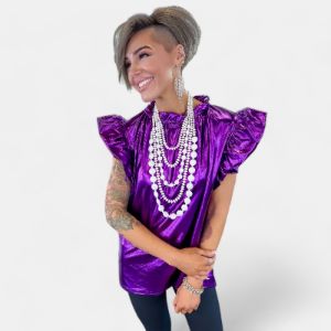 Purple Layla Metallic Top [NO RETURNS] sold by ZZs