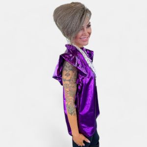 Purple Layla Metallic Top [NO RETURNS] sold by ZZs