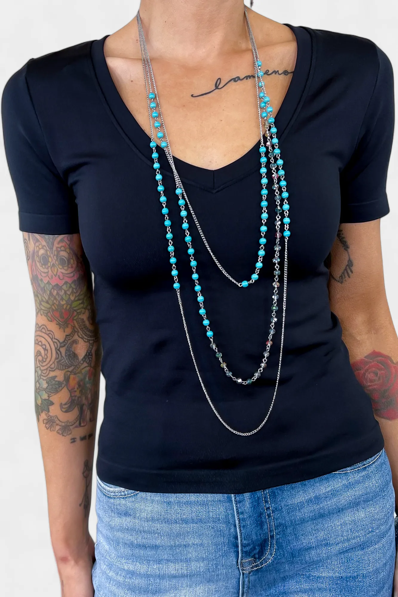 Black V Neck Smooth Top sold by ZZs product image thumbnail 3