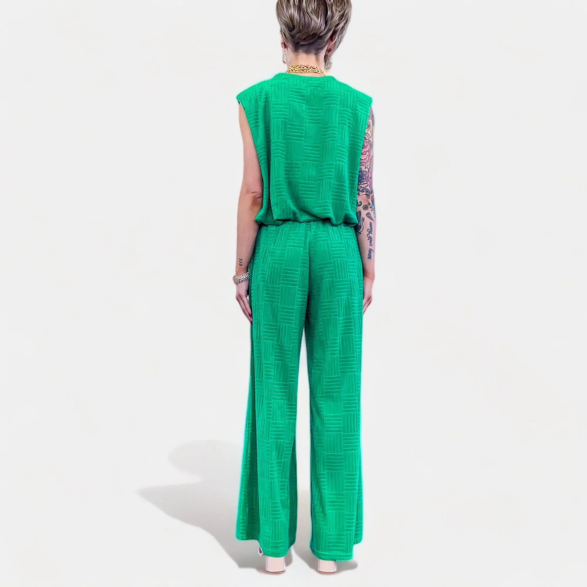 Green Velvet Top & Pants Set sold by ZZs product image thumbnail 4