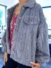 Grey Cable Fleece Fur Jacket sold by ZZs