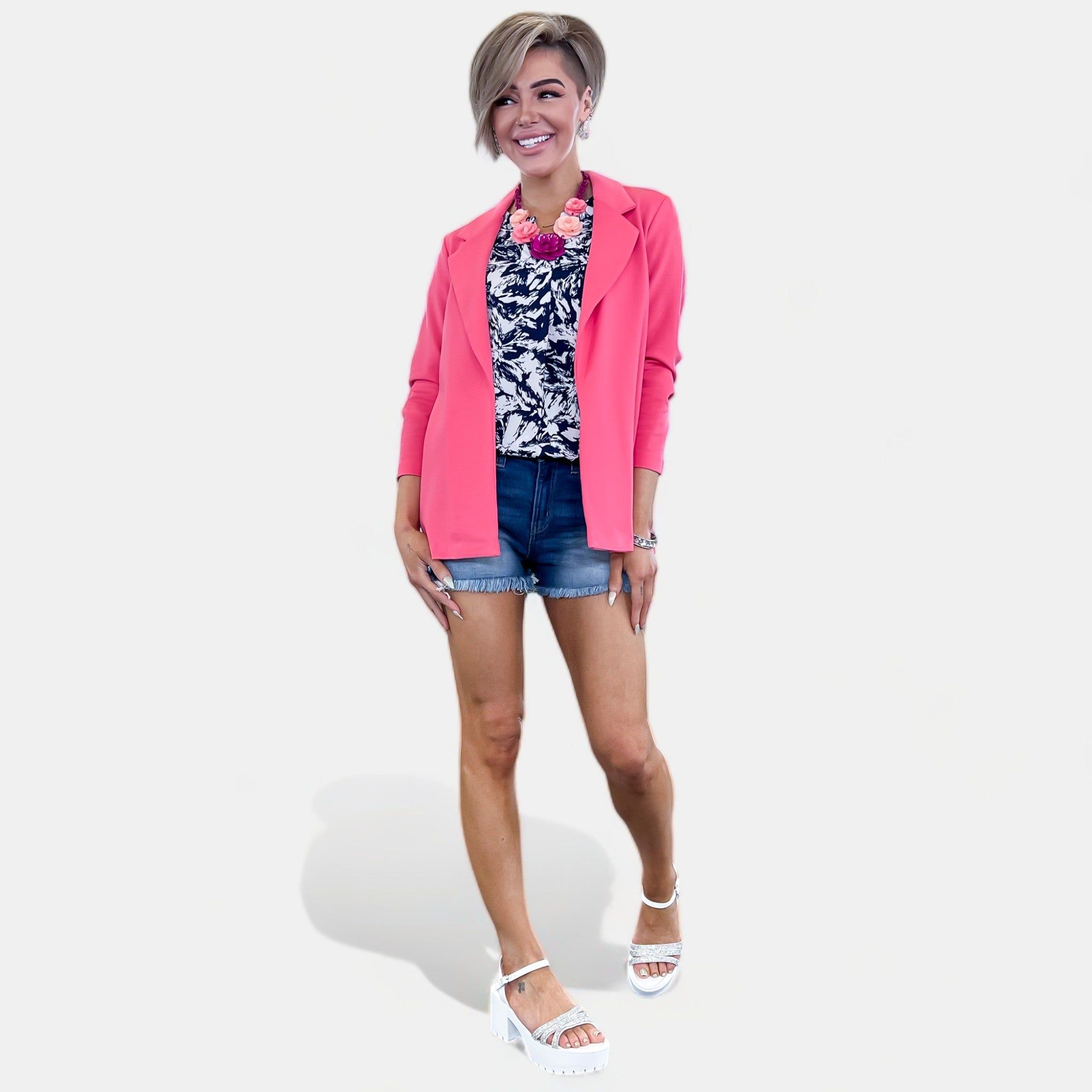 Navy Abstract Floral Lizzy Short Sleeve Top sold by ZZs product image thumbnail 2