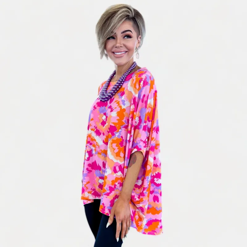 Pink Multi Tie Dye Essential Top sold by ZZs
