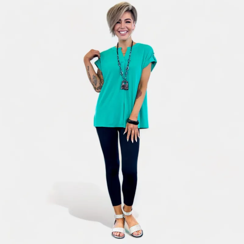 Emerald Lizzy Short Sleeve Top sold by ZZs