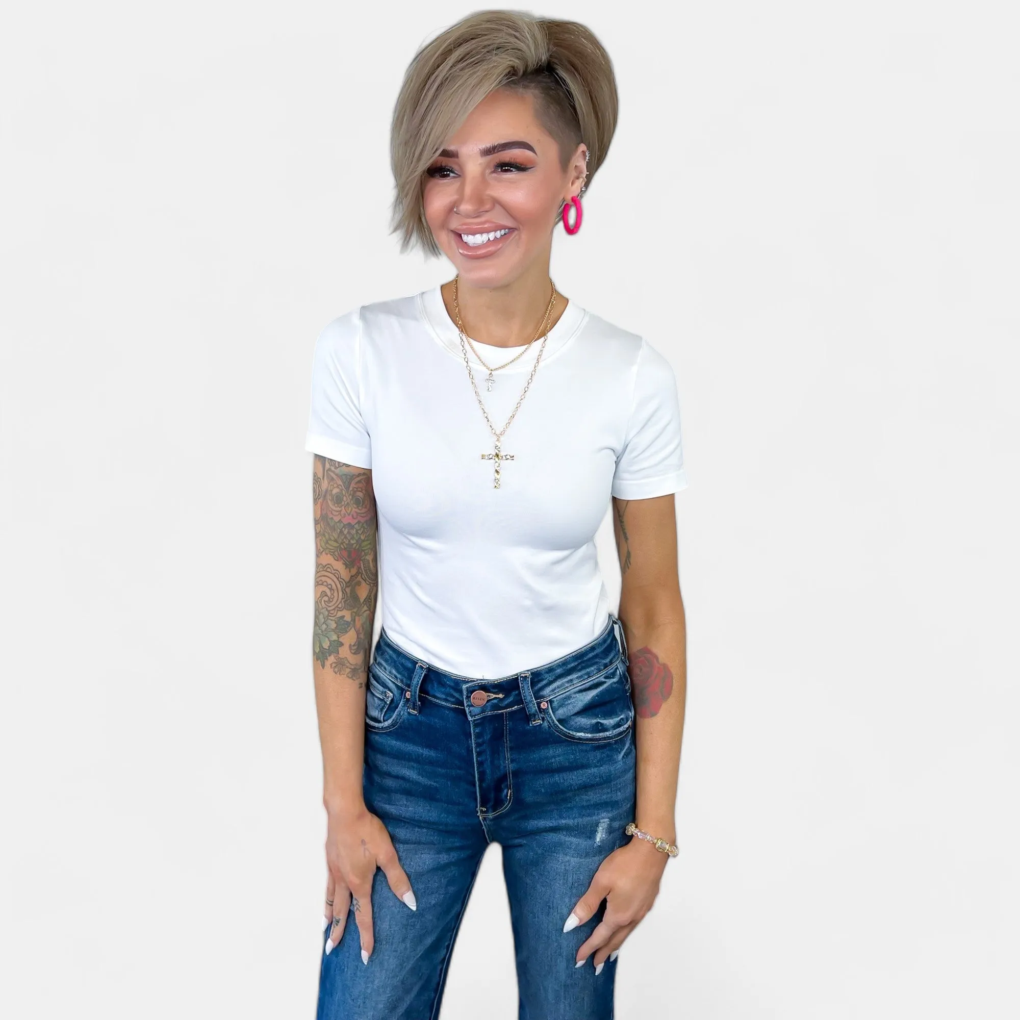 Gold Double Layered Cross Necklace sold by ZZs product image thumbnail 3