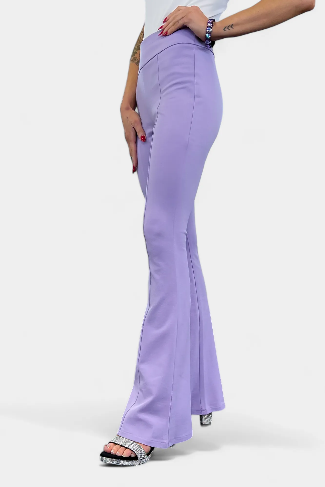 Lavender High Waisted Flare Pants sold by ZZs product image thumbnail 4