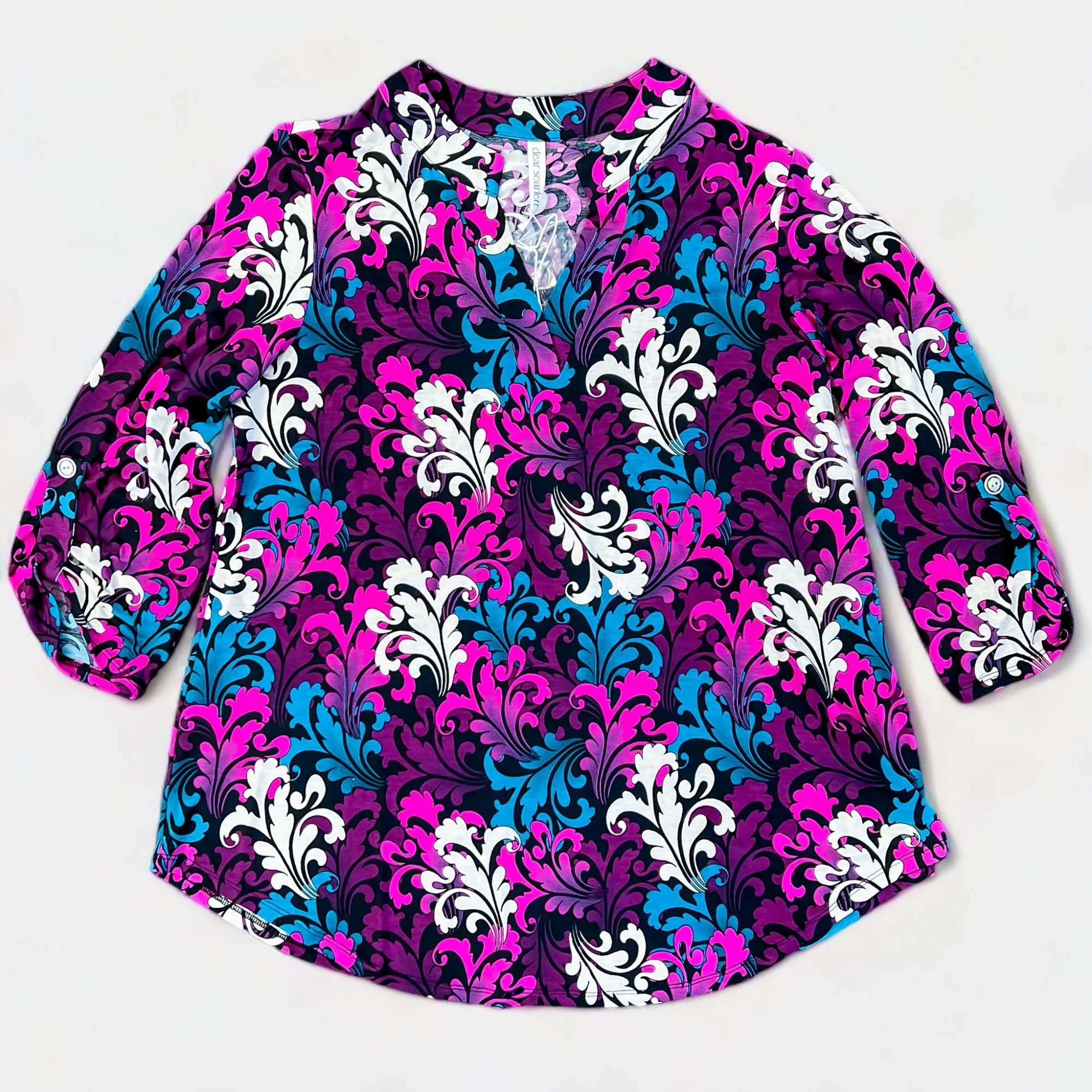 Purple Damask Lizzy Top sold by ZZs