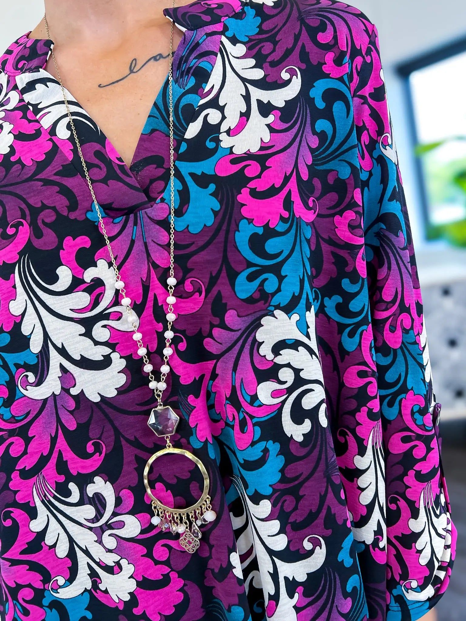 Purple Damask Lizzy Top sold by ZZs product image thumbnail 5
