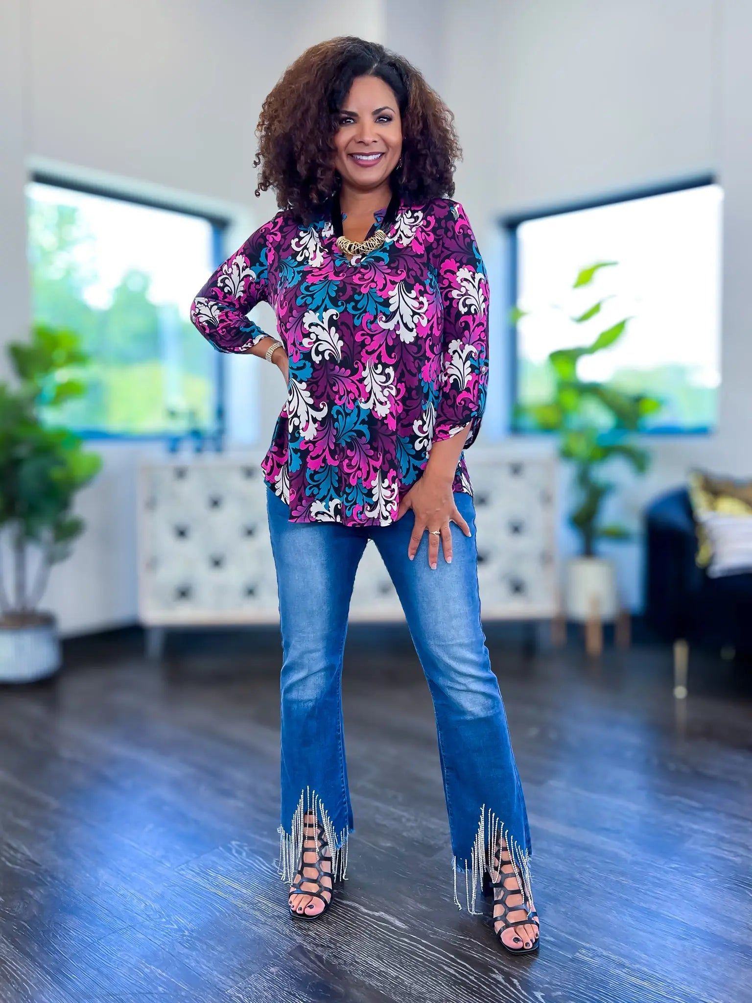 Purple Damask Lizzy Top sold by ZZs product image thumbnail 3