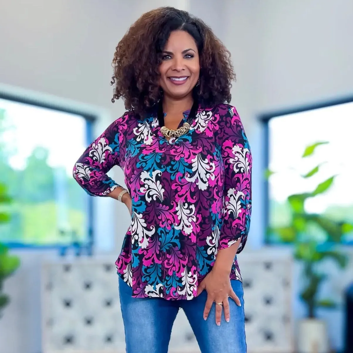 Purple Damask Lizzy Top sold by ZZs product image thumbnail 4