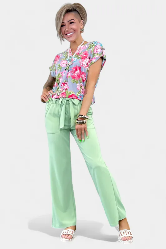 Grey Floral Lizzy Short Sleeve Top [NO RETURNS] sold by ZZs