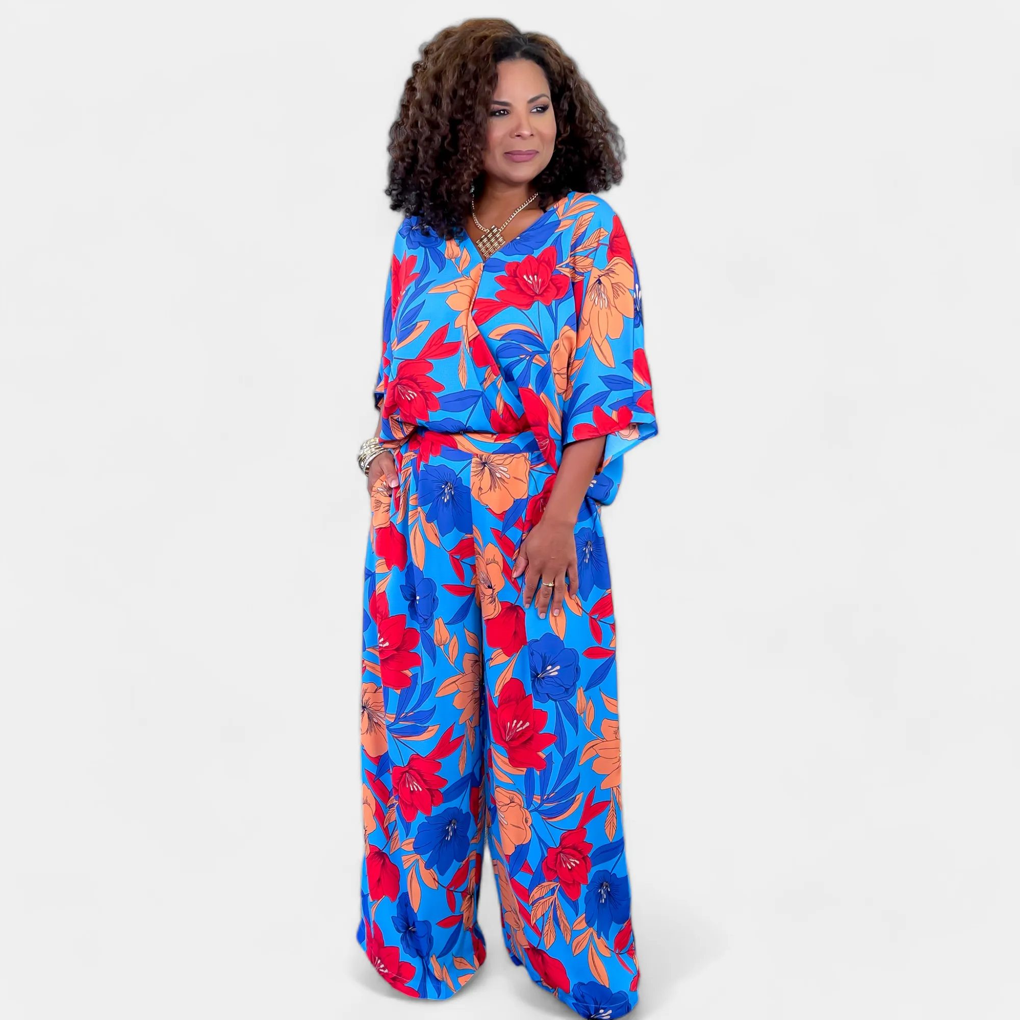 Blue Floral Woven Top sold by ZZs product image thumbnail 3