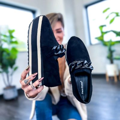 Black Suede Loma Slip On Sneakers sold by ZZs