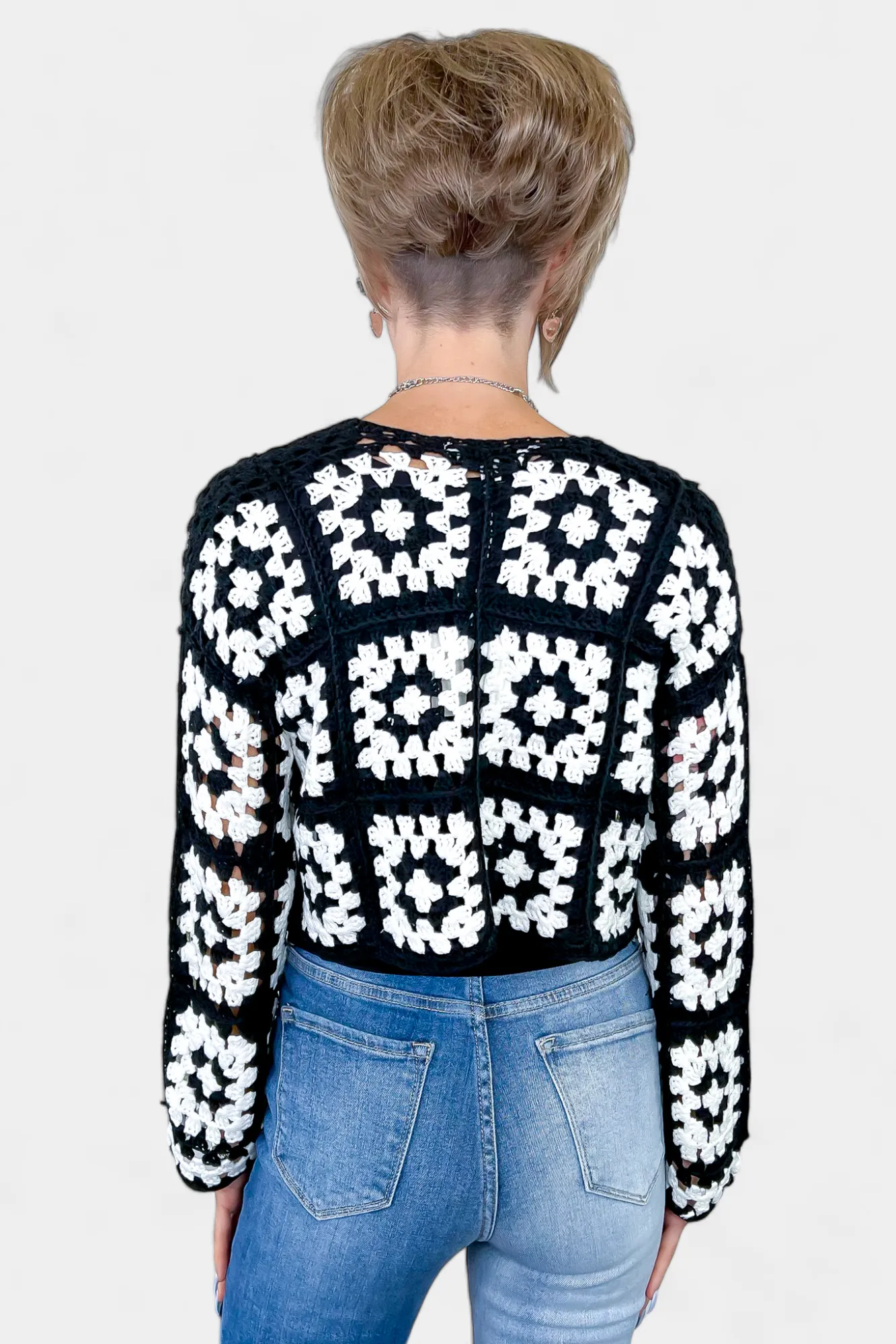 Black Crochet Cardigan sold by ZZs product image thumbnail 5