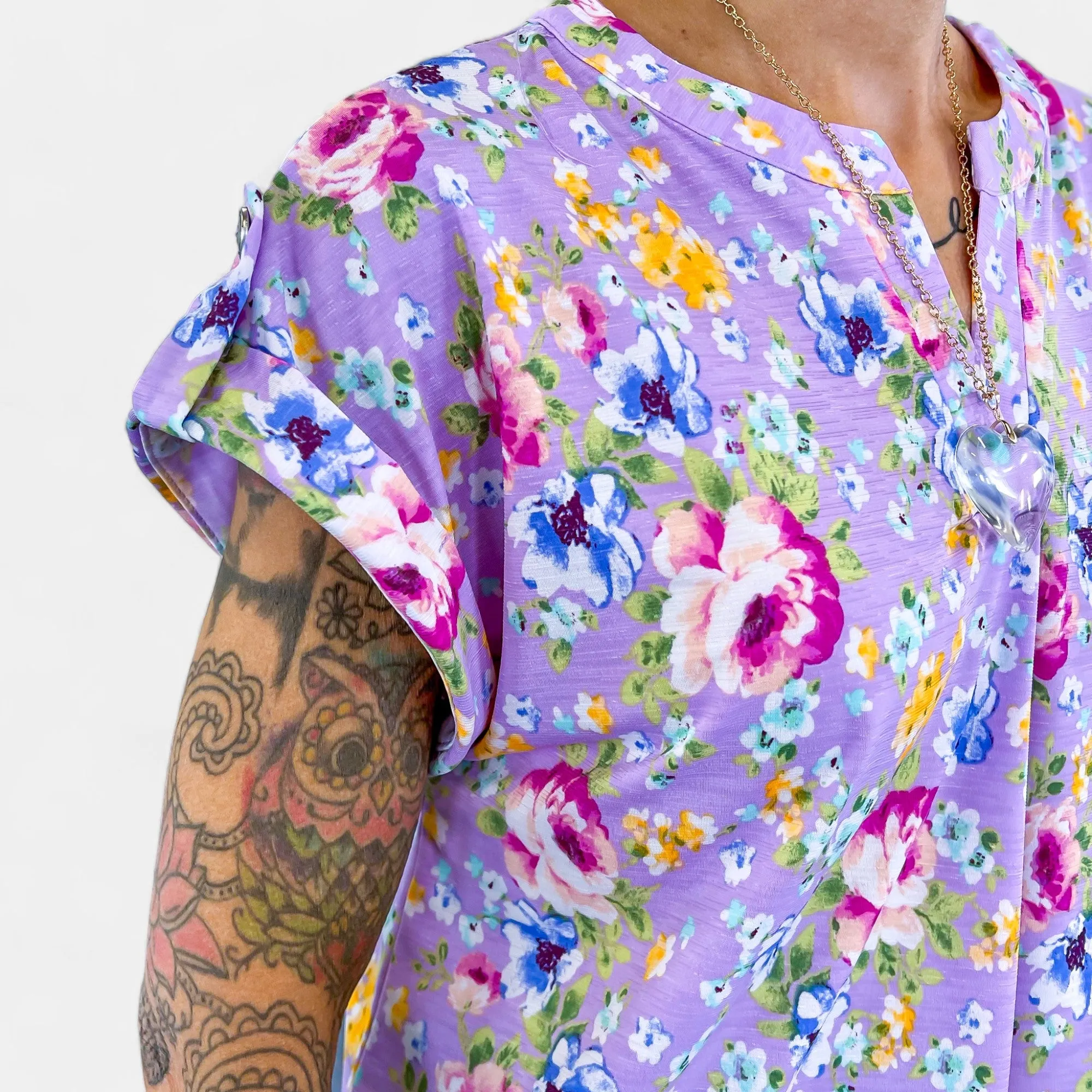Lavender Floral Lizzy Short Sleeve Top sold by ZZs product image thumbnail 5