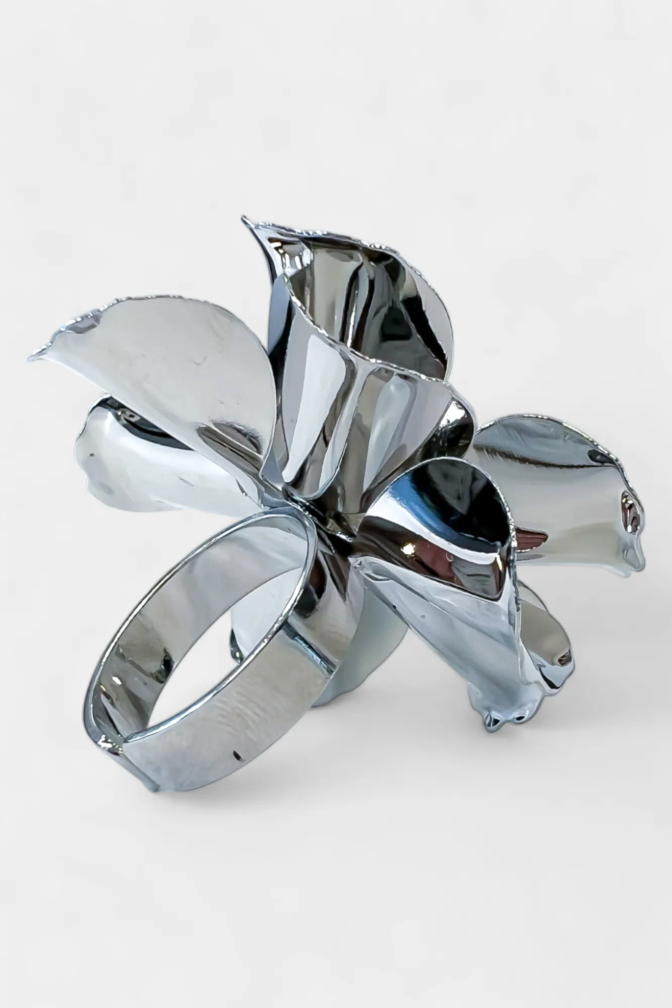 Silver & Pearl Flower Adjustable Ring sold by ZZs product image thumbnail 5