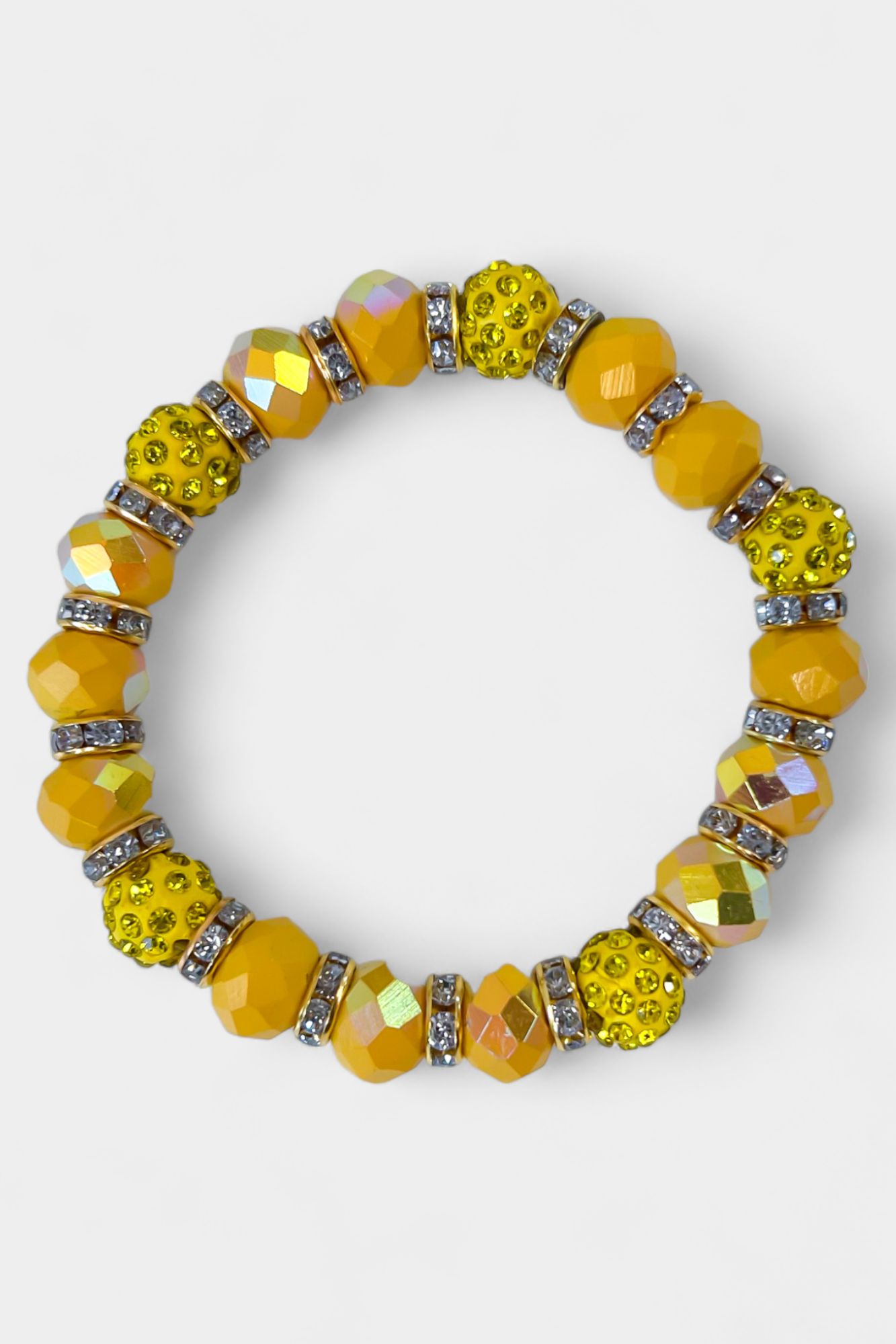 Yellow Faceted Beaded Stretch Bracelet sold by ZZs