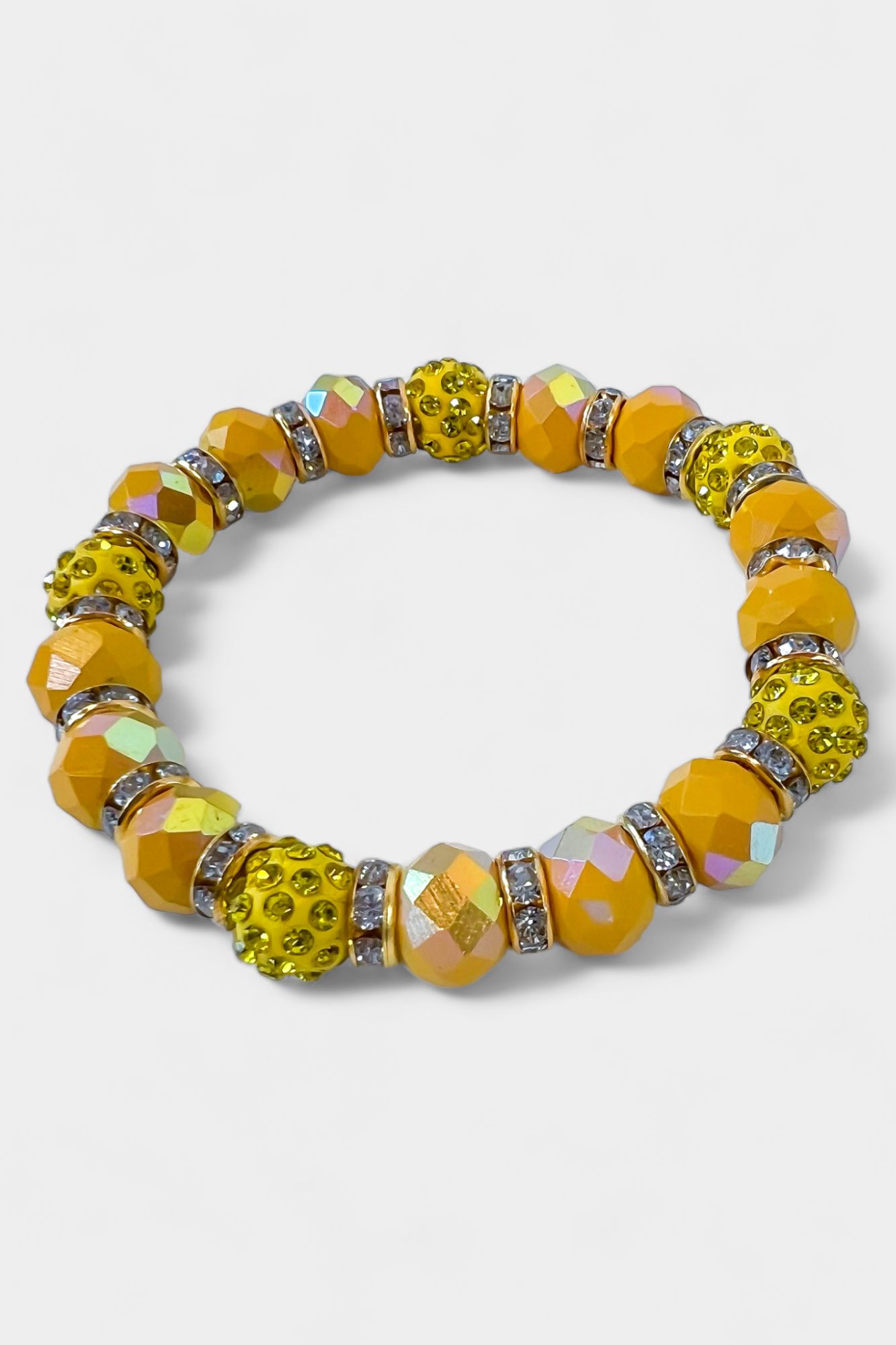 Yellow Faceted Beaded Stretch Bracelet sold by ZZs product image thumbnail 3