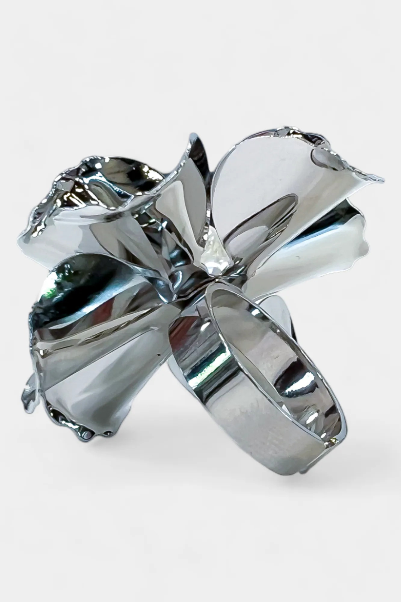 Silver & Pearl Flower Adjustable Ring sold by ZZs product image thumbnail 4