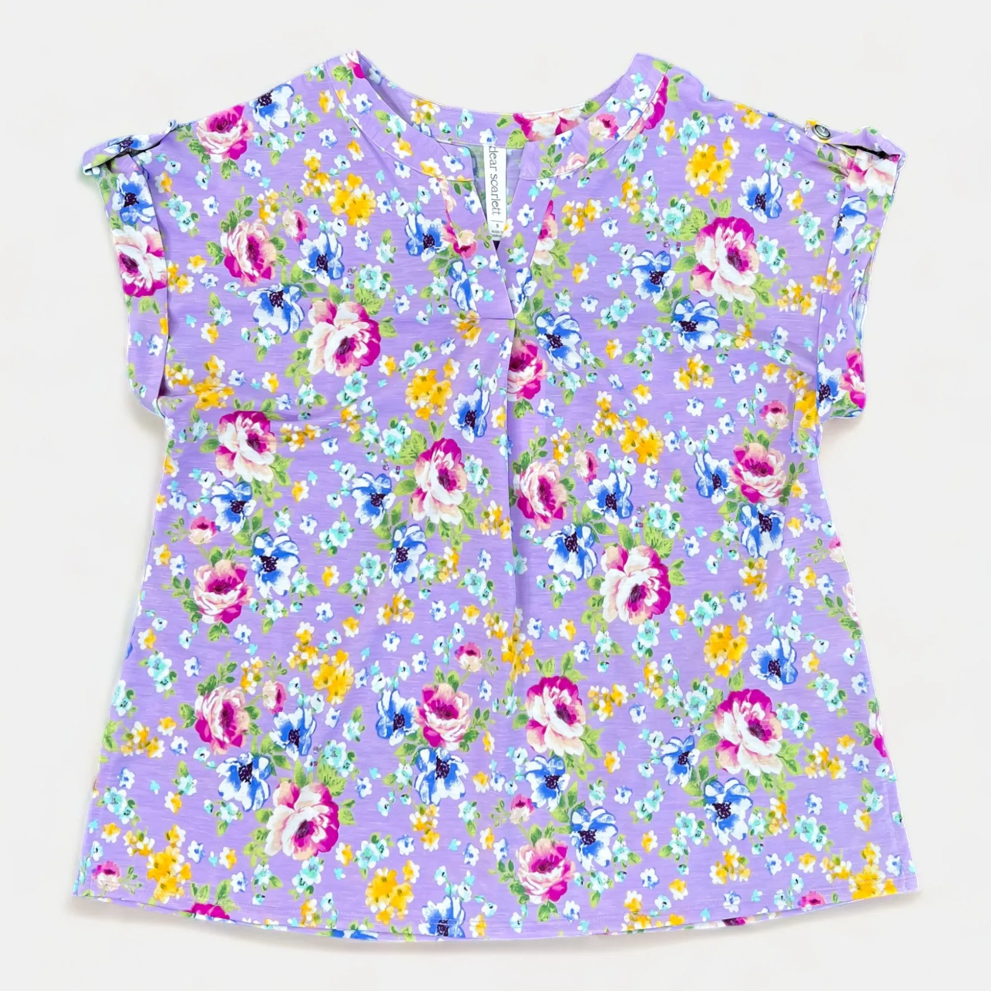 Lavender Floral Lizzy Short Sleeve Top sold by ZZs product image thumbnail 2