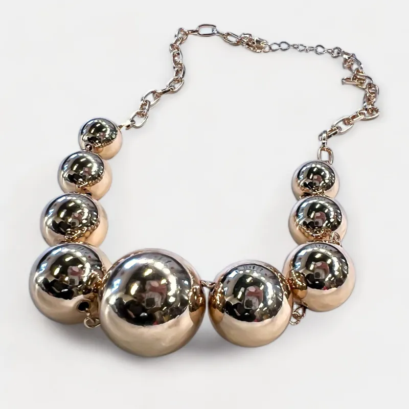 Gold Metal Ball Necklace sold by ZZs