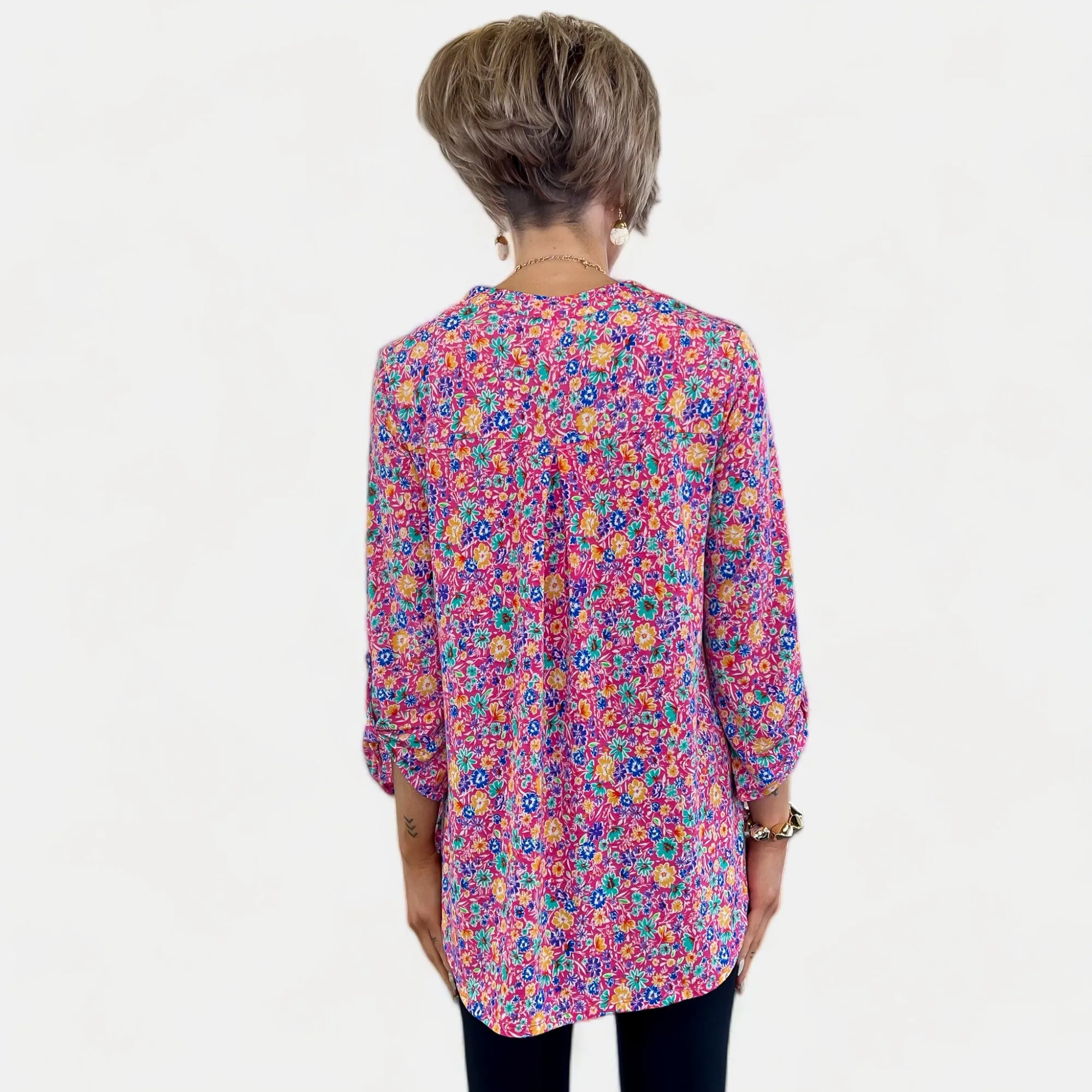Hot Pink Floral Lizzy Top sold by ZZs product image thumbnail 5